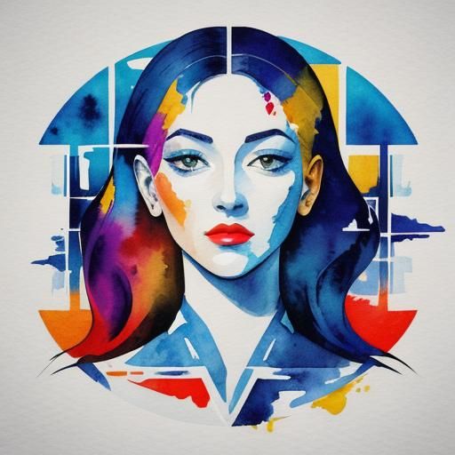 Beautiful Woman: Watercolor Pop Art Portrait