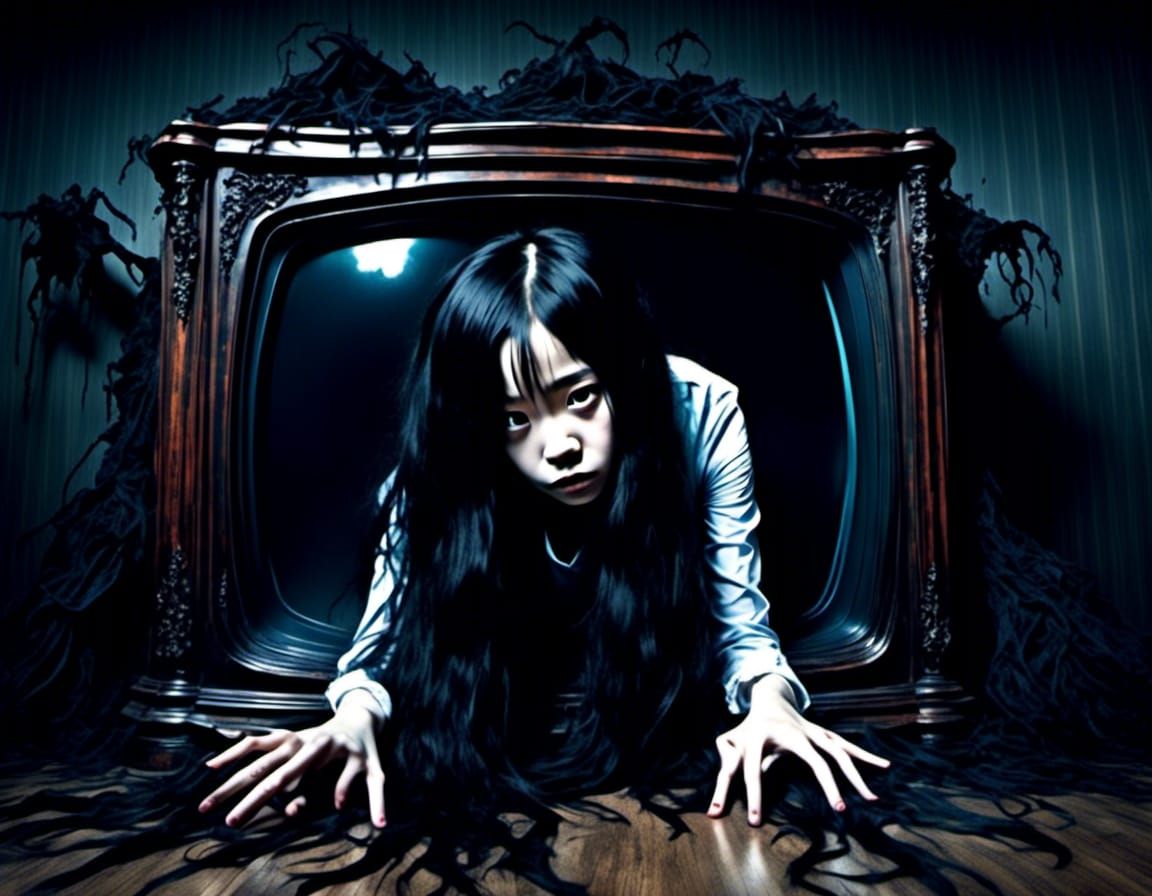 Sadako with spindly hands