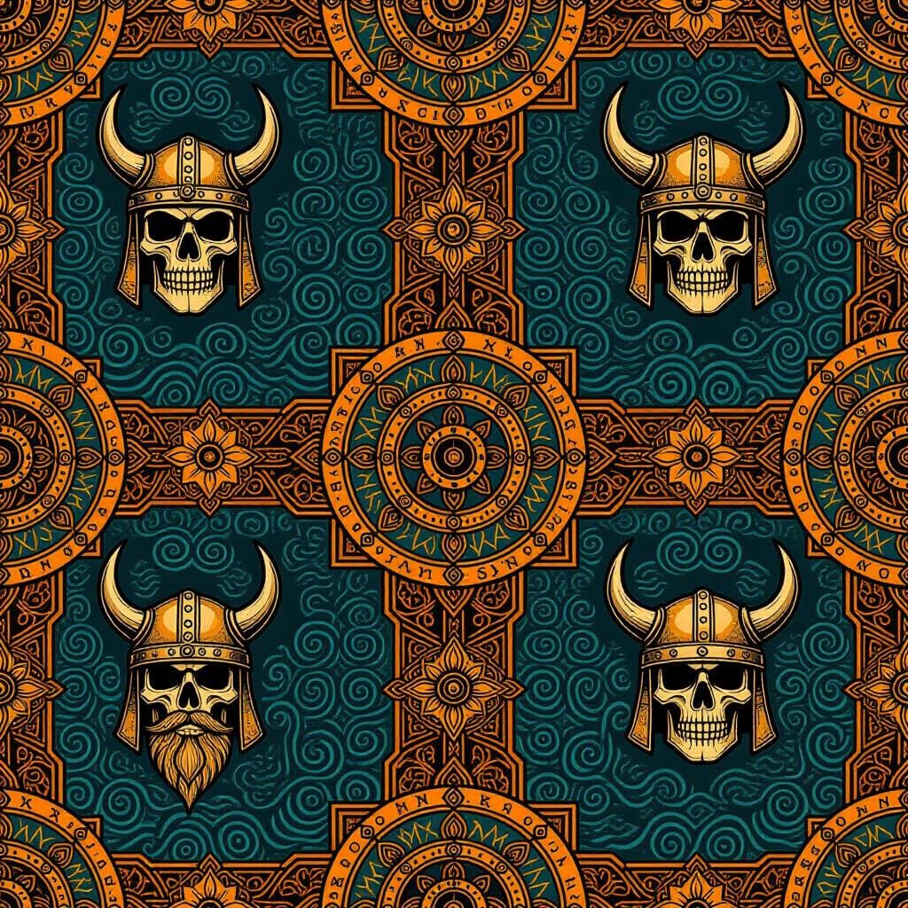 Mesoamerican Viking Wallpaper with Steampunk Elements