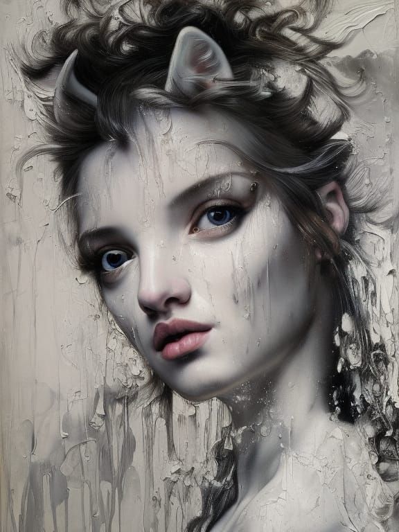 Unicorn Portrait in Romantic Oil Painting Style