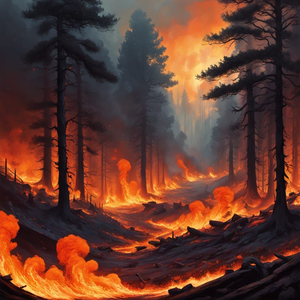 Apocalyptic Inferno Licks the Darkening Sky