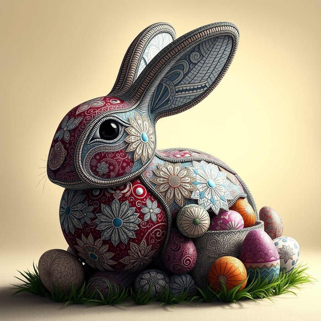 Majestic Easter Egg Basket in Regal Bunny Style