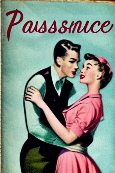 Vintage Romance Novel Cover: Passionate Embrace