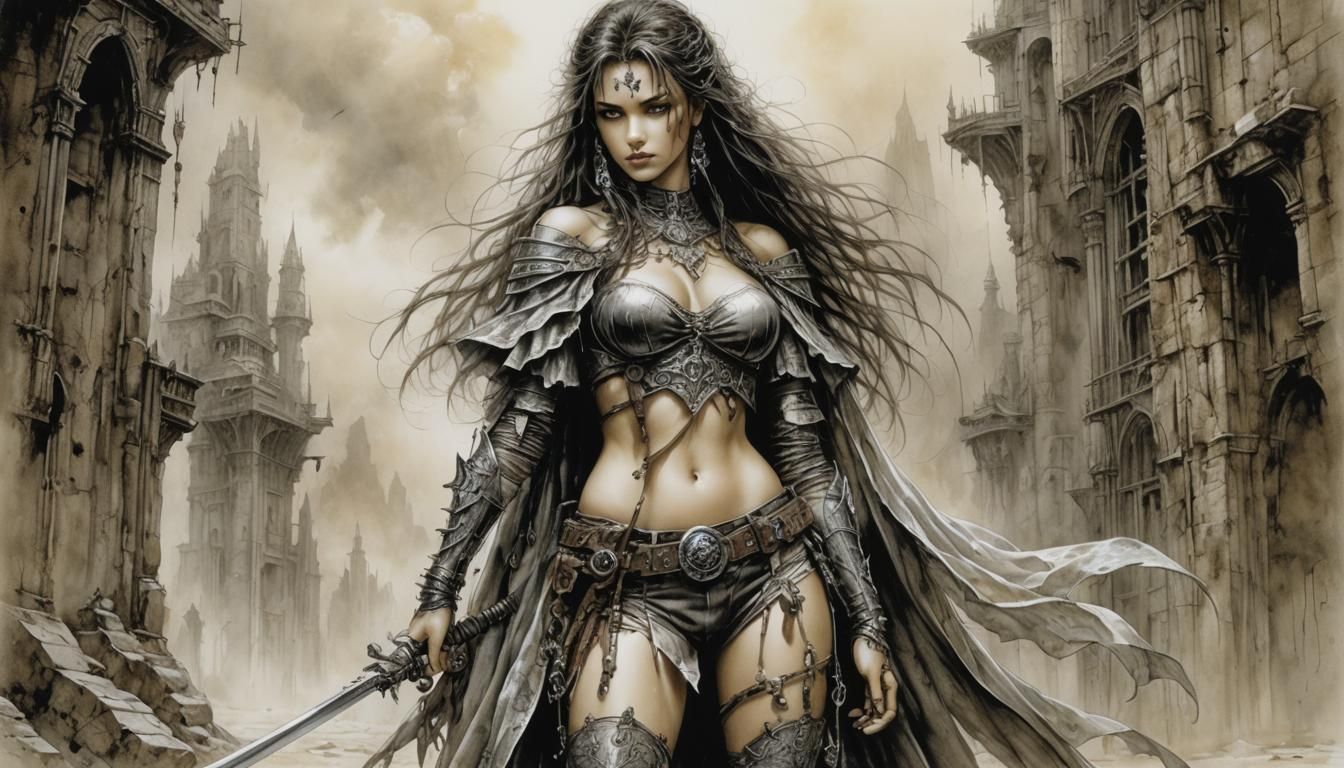 Fantasy Woman Portrait in Dark Gothic Style