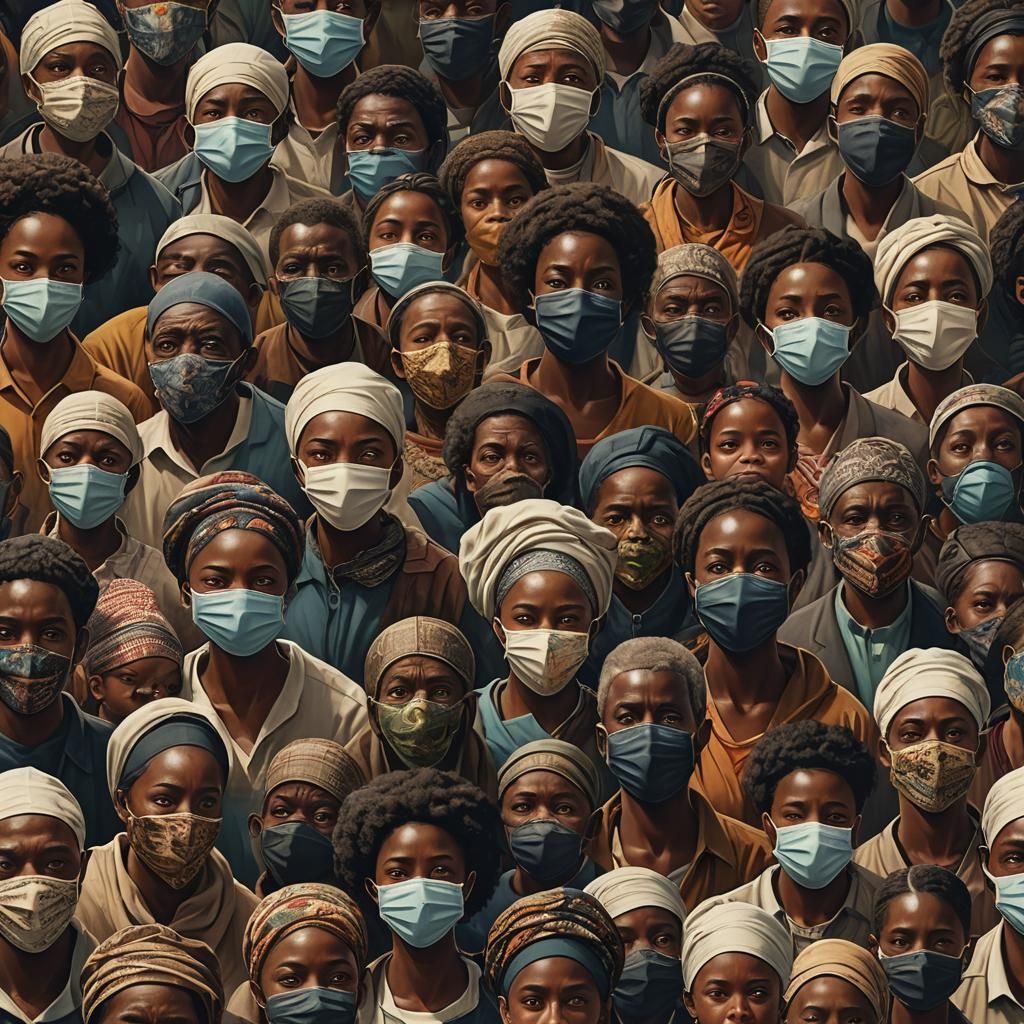 African Americans Hiding Behind Masks: Fantasy Art