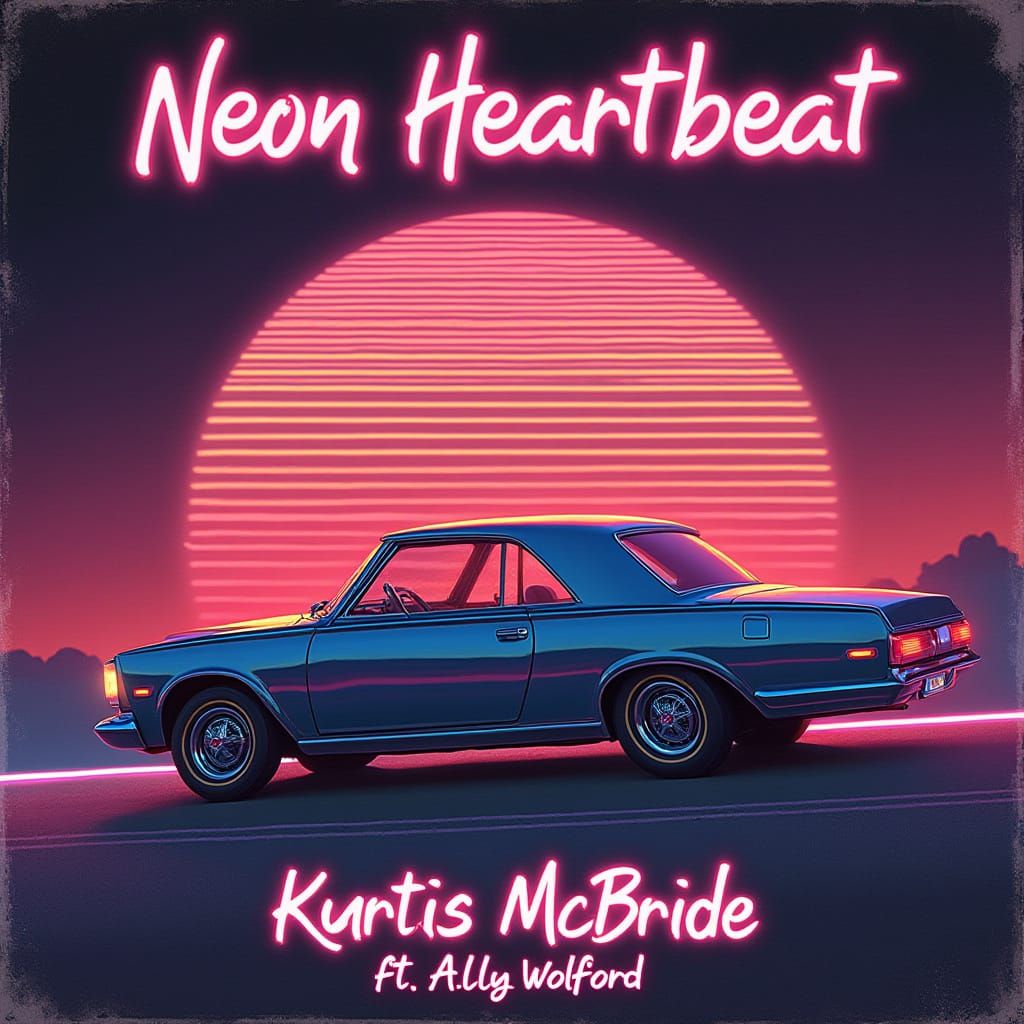 80s Retro Futurism Album Cover in Kodachrome