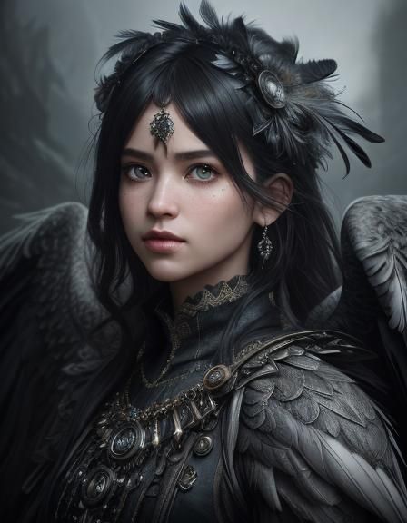 Surreal Eyes with Feather Wings in Digital Art