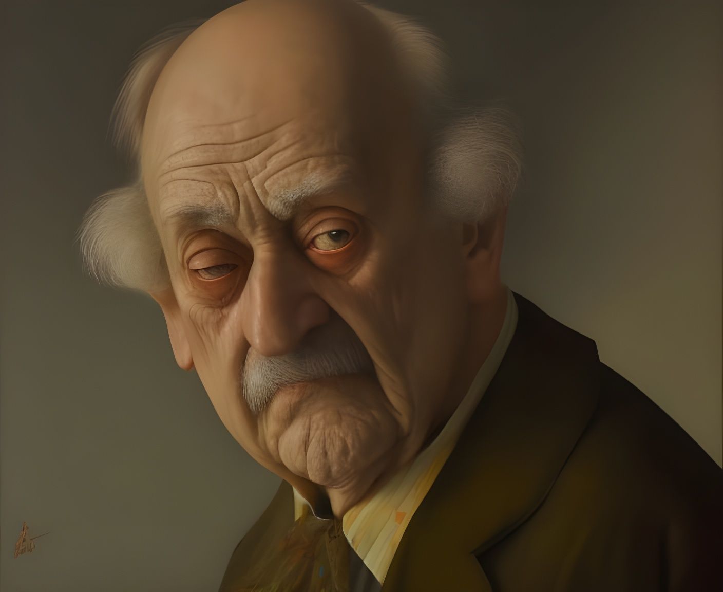 Humpty Dumpty Caricature in Neorealism Style