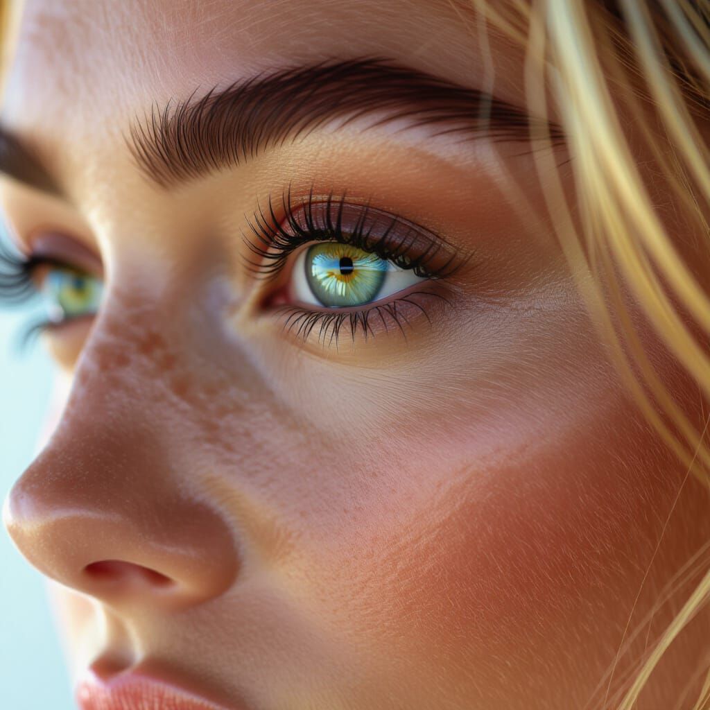 Ultra Detailed Close-Up Of A Person's Direct-View Lens