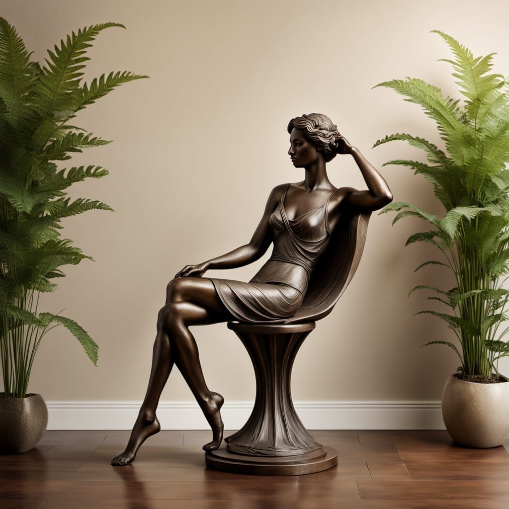Elegant Reclining Nude in Art Deco Style Bronze Sculpture