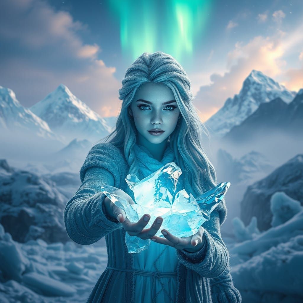 Mystical Frost Maiden Conjures Glacial Ice