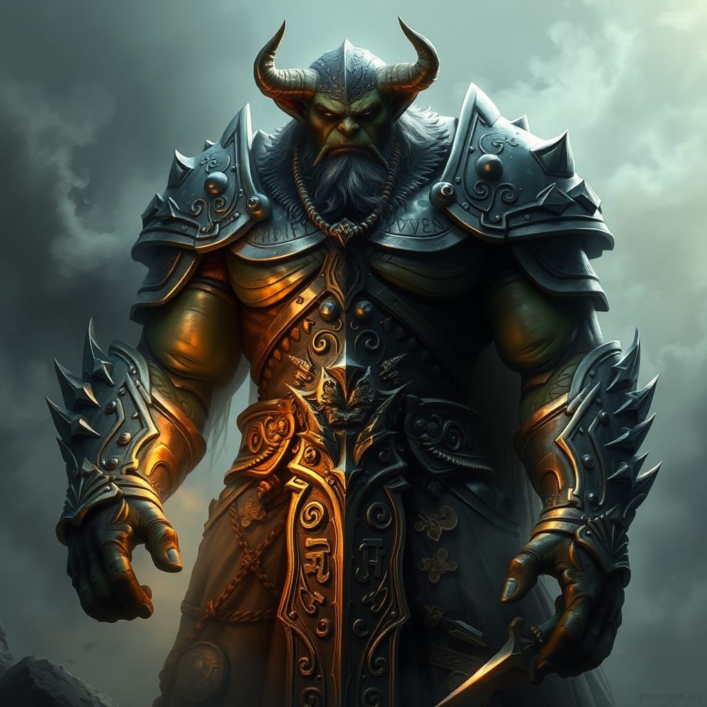 Orc General in Mystical Silver Armor