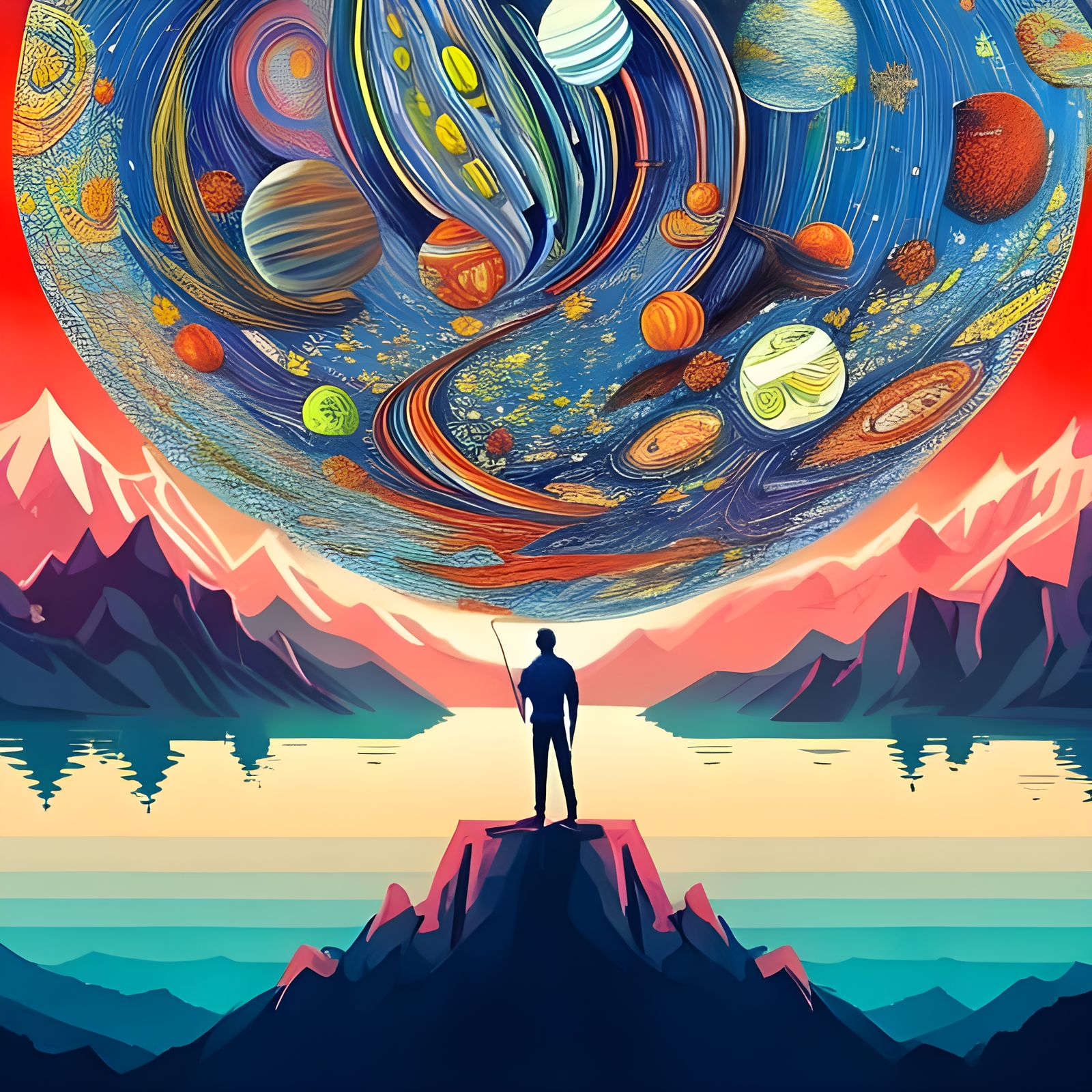 Planetary Composition in Steampunk Digital Art