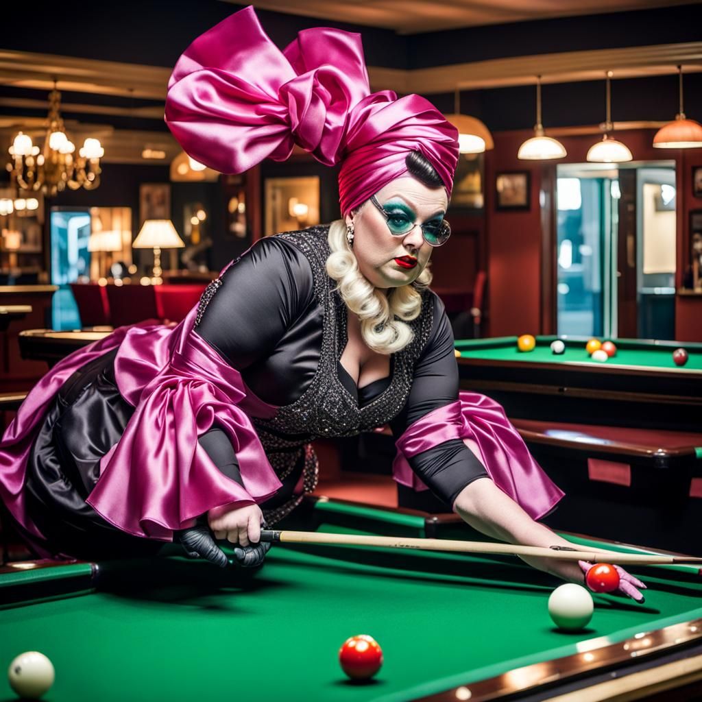 Extravagant Drag Queen in Satin Wonderland