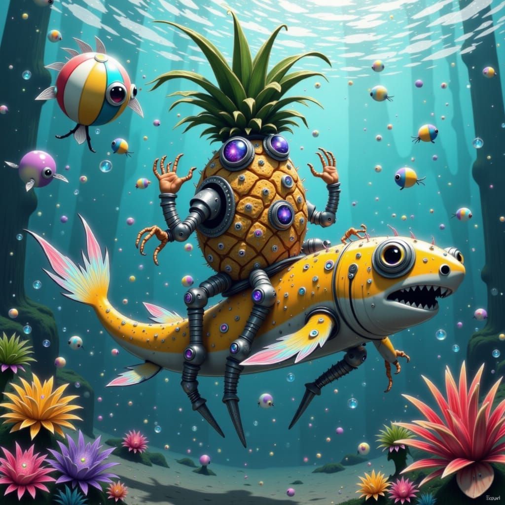 Steampunk Pineapple Rider Underwater Chase
