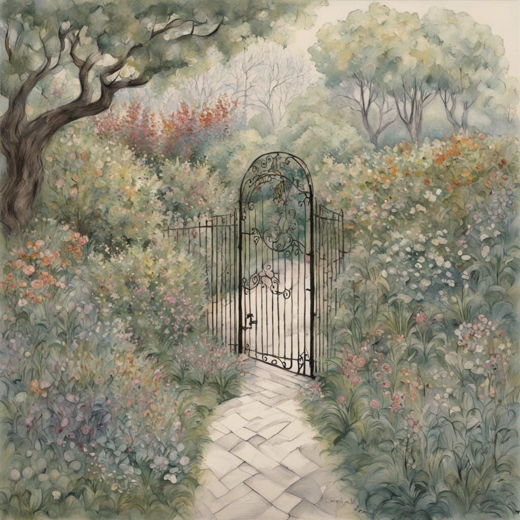 Winding Path Through a Vibrant Garden