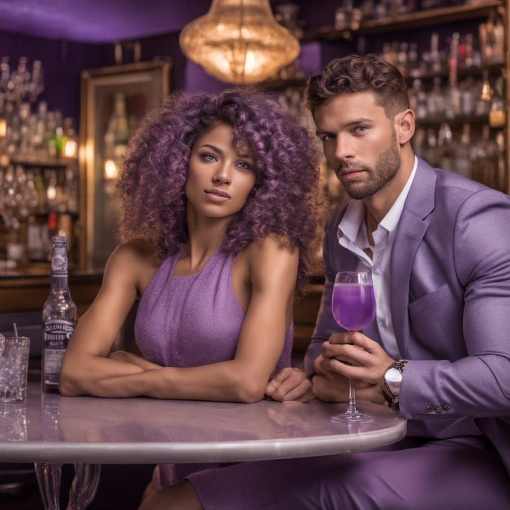 beautiful biracial woman with curly hair with tall handsome ...