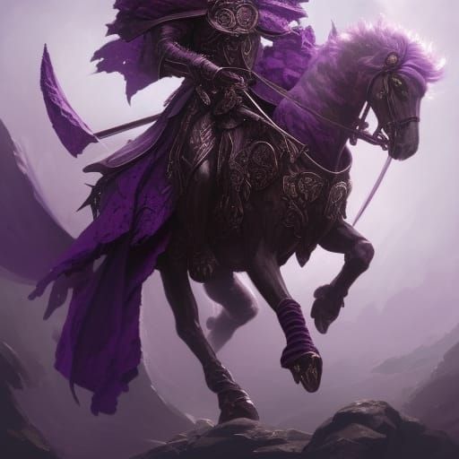 Purple Rose Knight in Dark Fantasy Style