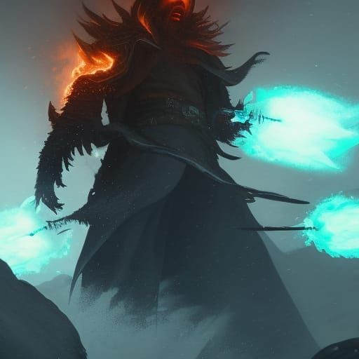 Epic Battle: Fire Mage vs Ice Mage in Dark Fantasy