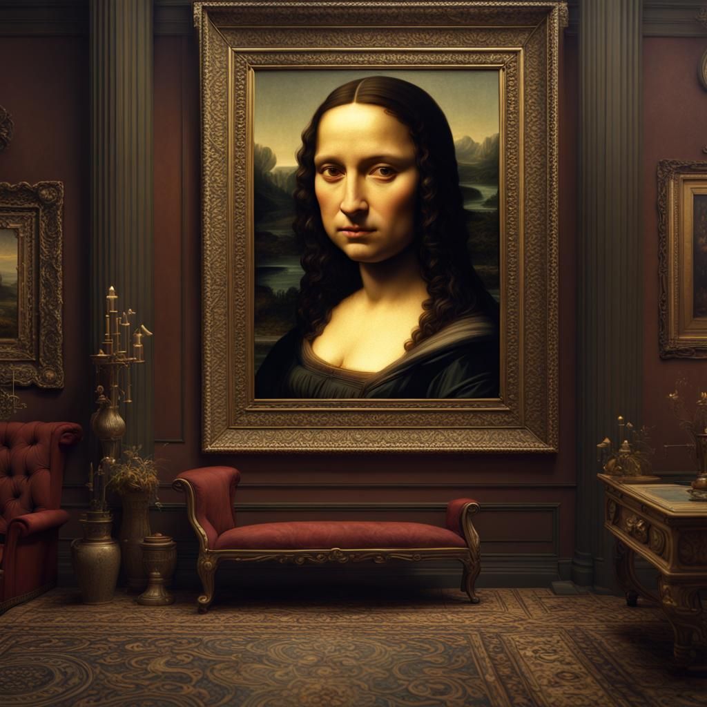 Detailed Matte Painting of the Mona Lisa