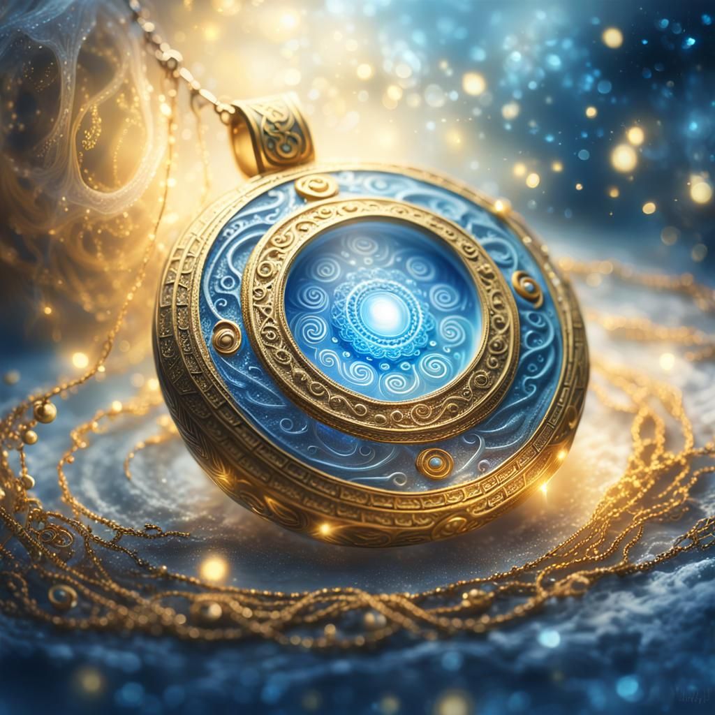 Glowing Nazar Amulet with Ethereal Light