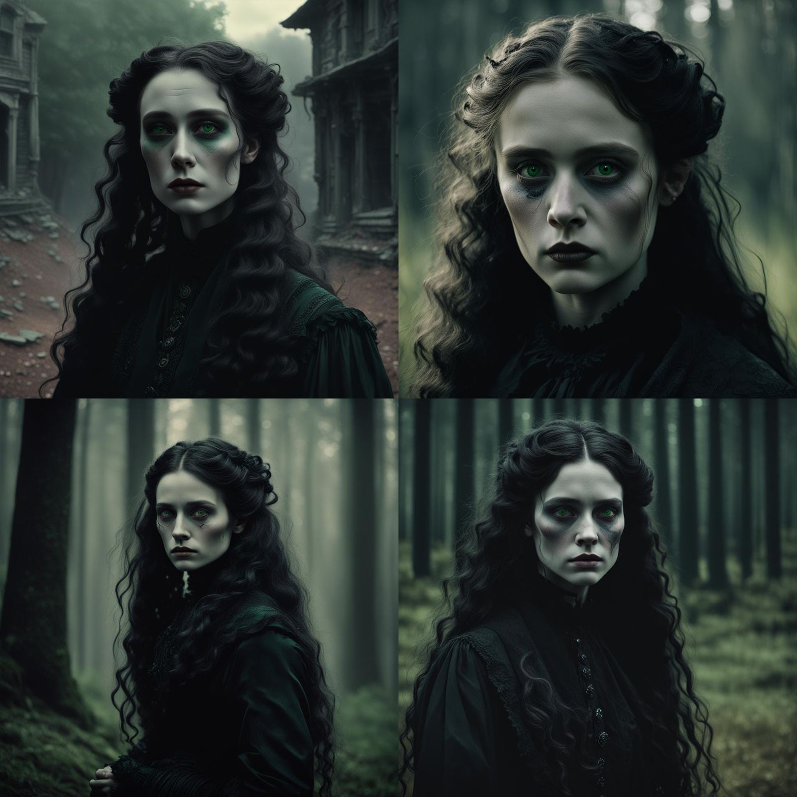 Melancholic Victorian Woman in Cinematic Still