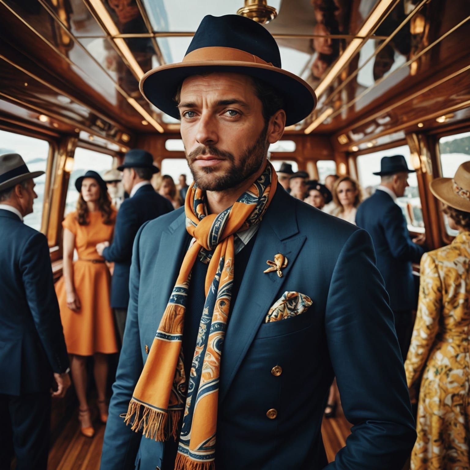 Hyperrealistic Maximalist Man Arriving at Party