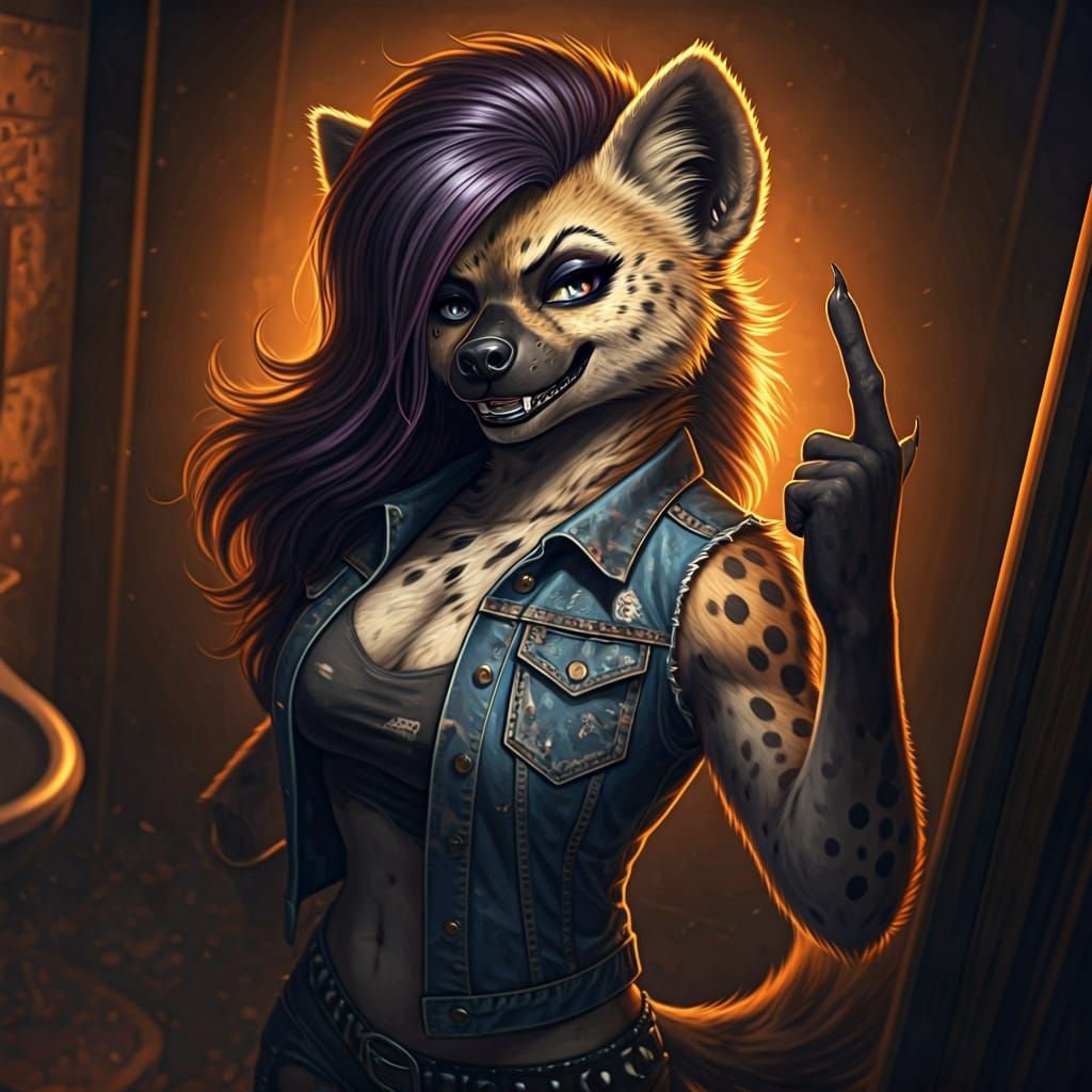 Hyena in Dive Bar Restroom as Dramatic Art