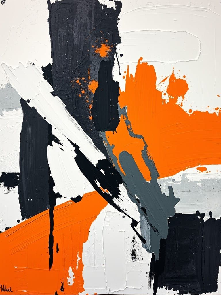 Vibrant Abstract Expressionism in Thick, Textured Brushstrok...