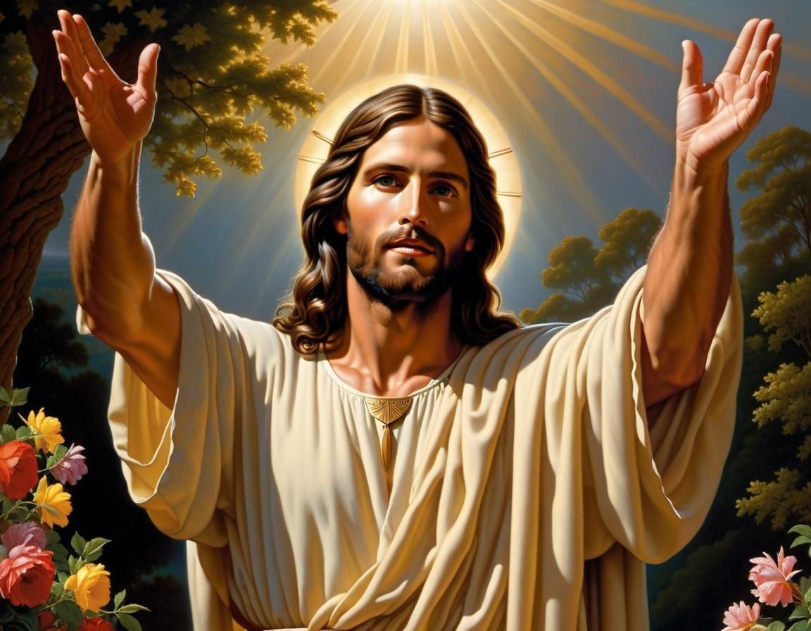 Jesus Christ Beckoning Embrace: Religious Art