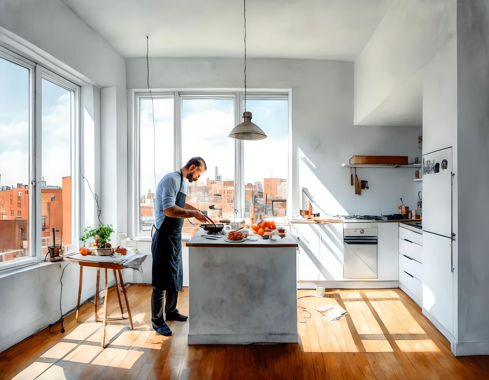 Minimalist Breakfast Scene in Realism Style