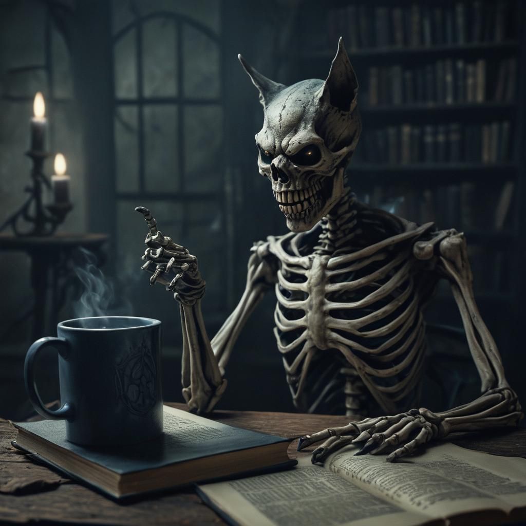 Feline Horror Story in Dark Gothic Dungeon