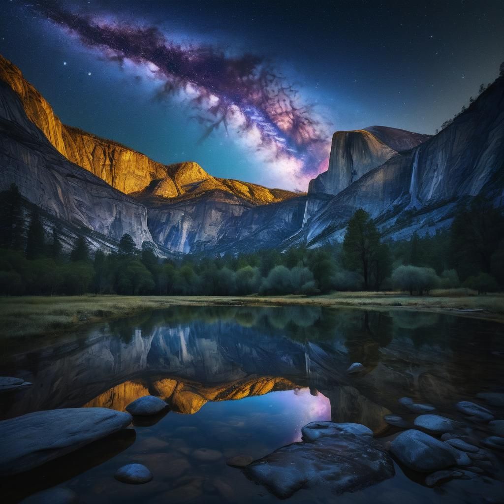 Andromeda Galaxy Illuminated from El Capitan