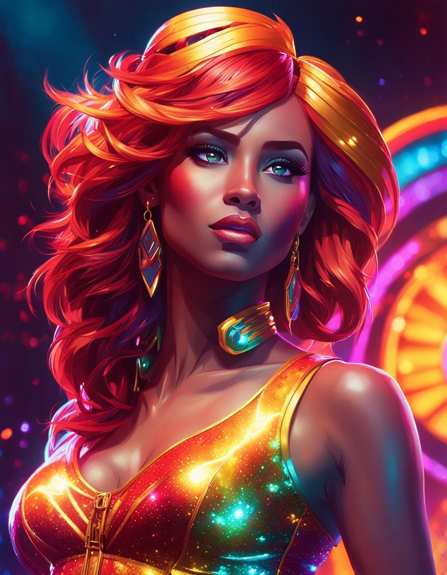 Sunset Shimmer Club Dancer, Hyperdetailed Digital Art