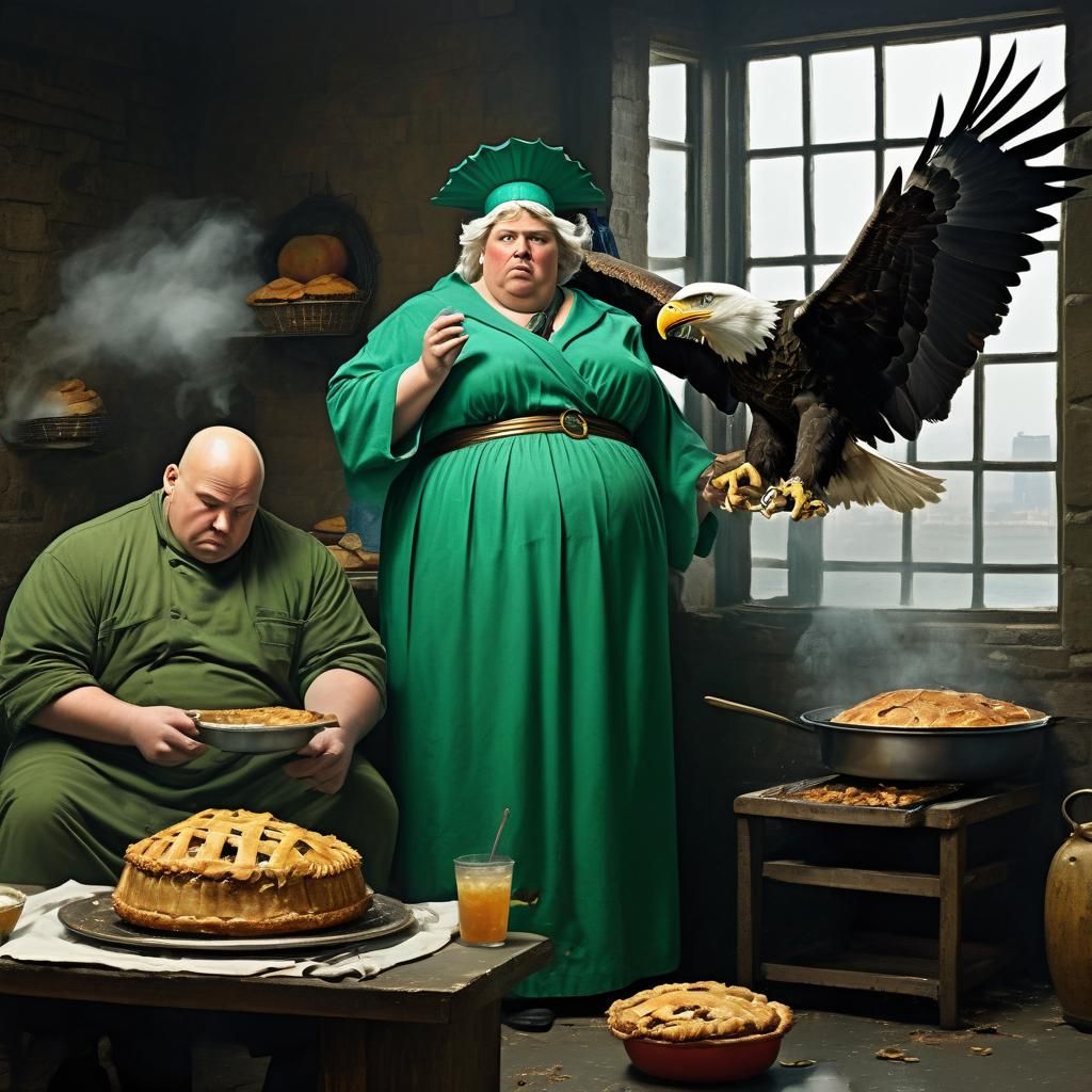 Liberty Woman with Eagle and Apple Pie