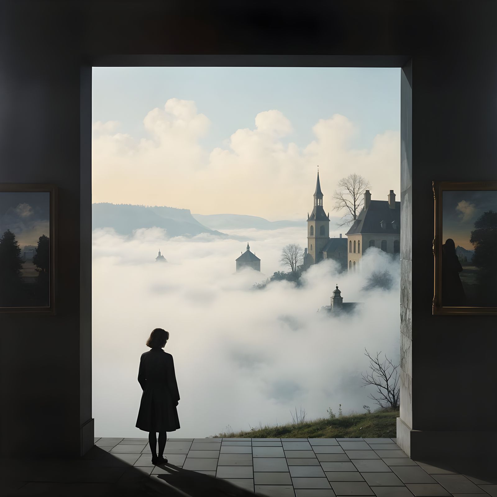 Surreal Clear View Through Fog