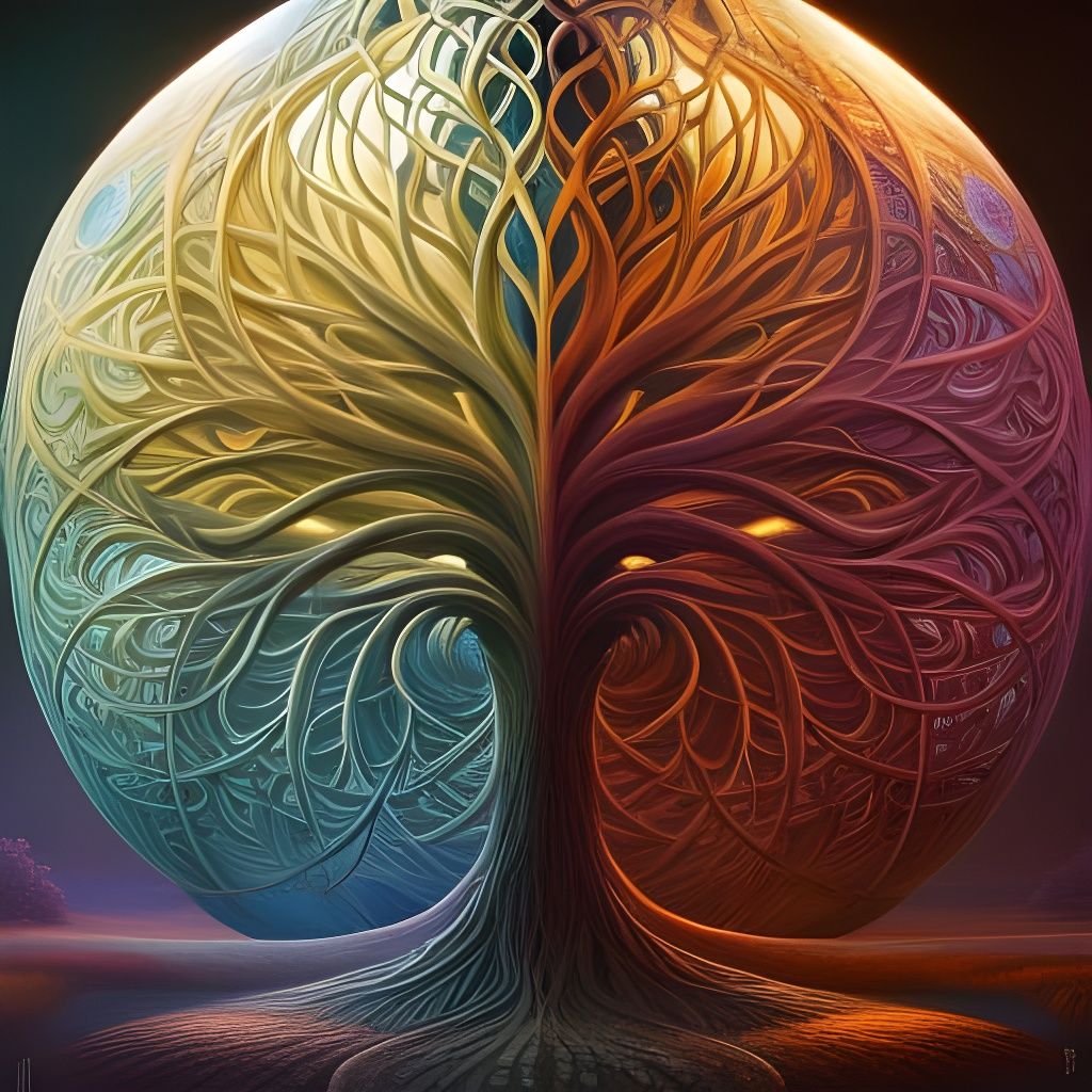Heart Tree of Life in Summer and Winter