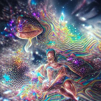 Holographic Astral Cosmic Illustration by Amaringo