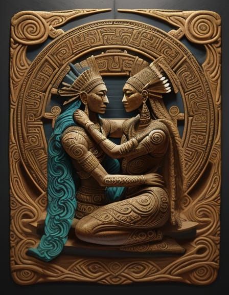 Ancient Serpent Statue: Mayan & Native Styles Twined