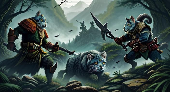 Animal Warriors Encounter Enemies in Forest