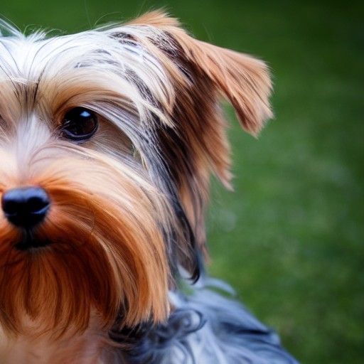 Yorkshire Terrier Dog Portrait Facing Front