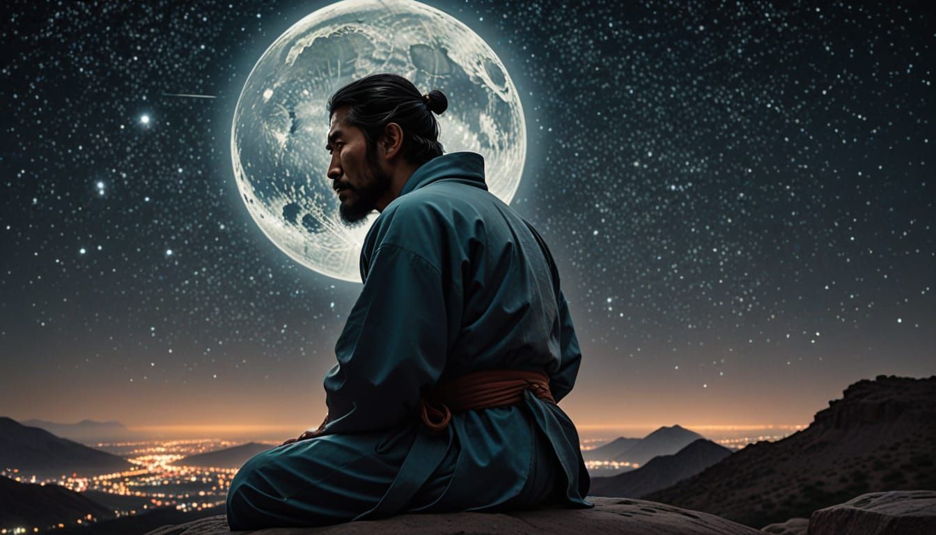 Liminal Digital Art: Karate Master in Space