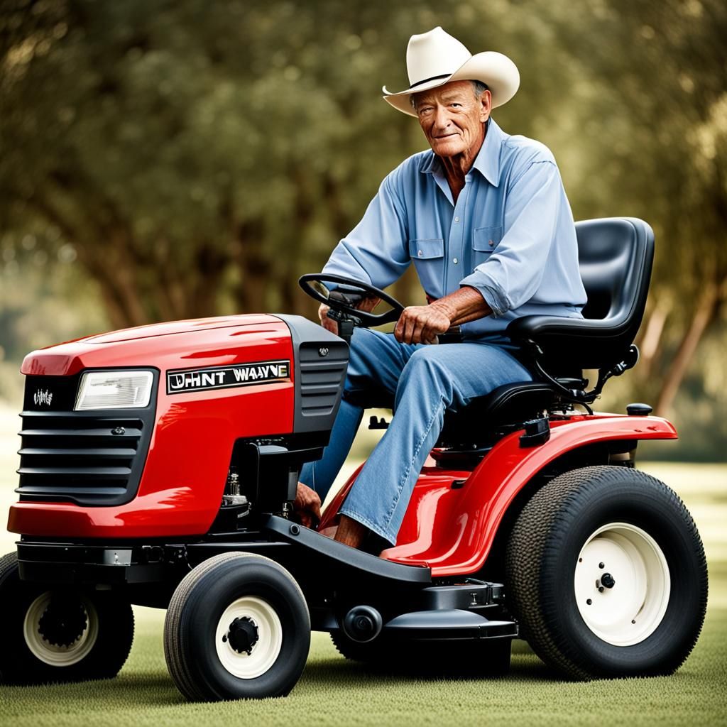 Man on Riding Mower Portrait