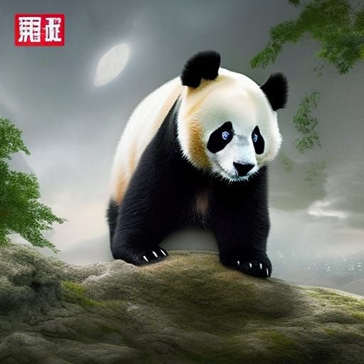 Cute Panda in Epic Digital Painting