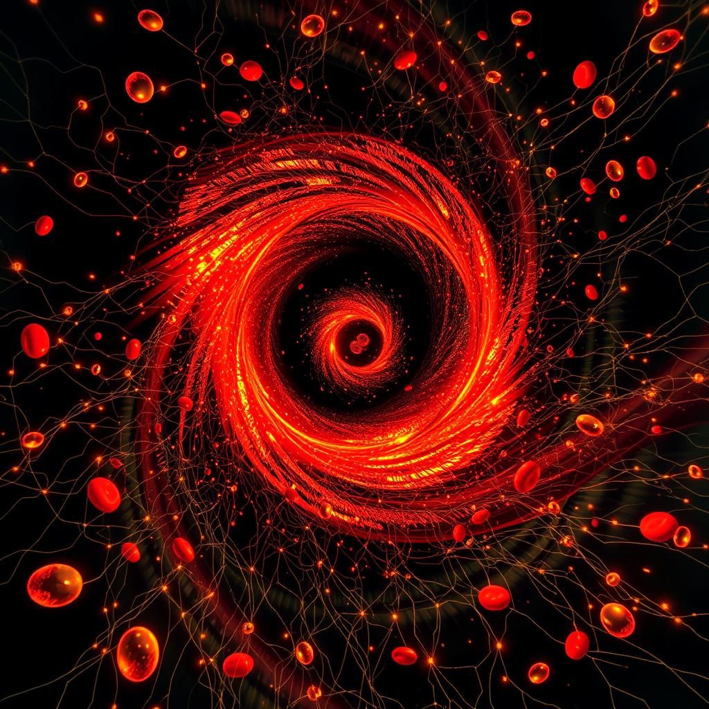 Dynamic Blood Cells Bursting in Zimmerman-Inspired Art