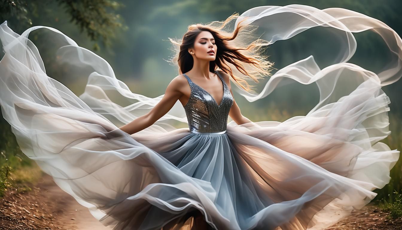 Elegant Metal Machine in Tulle, Professional Photography