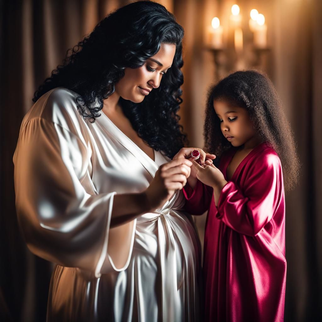 Woman Examines Ruby Ring in Professional Photo