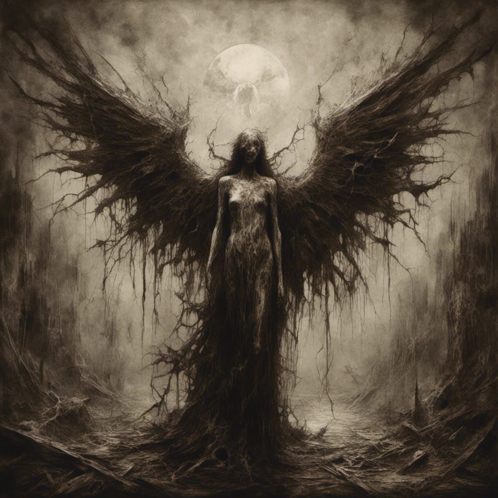 Macabre Symbol of Angelic Hope on Paper