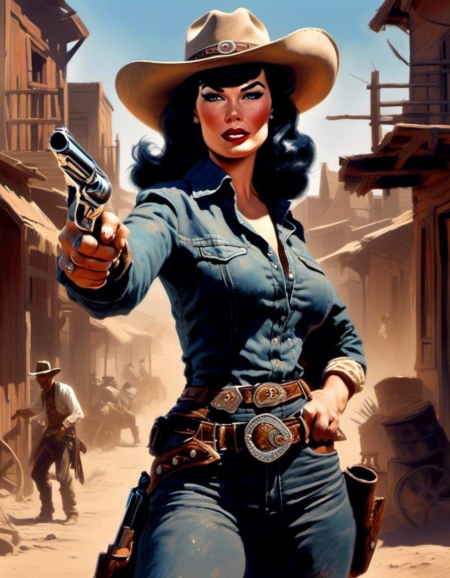 Old West Gunfighter in Dark Fantasy Style