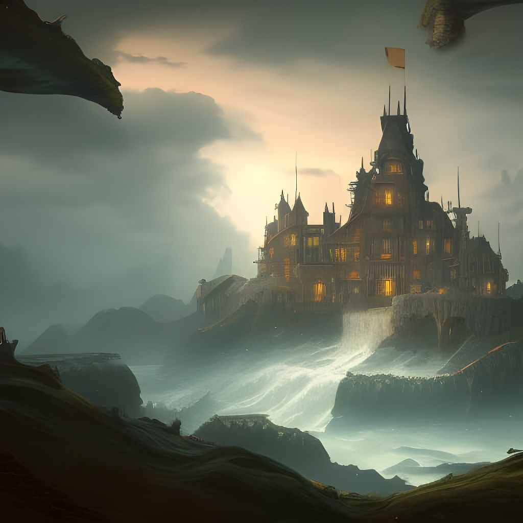 Fantastical Island Castle Concept Art